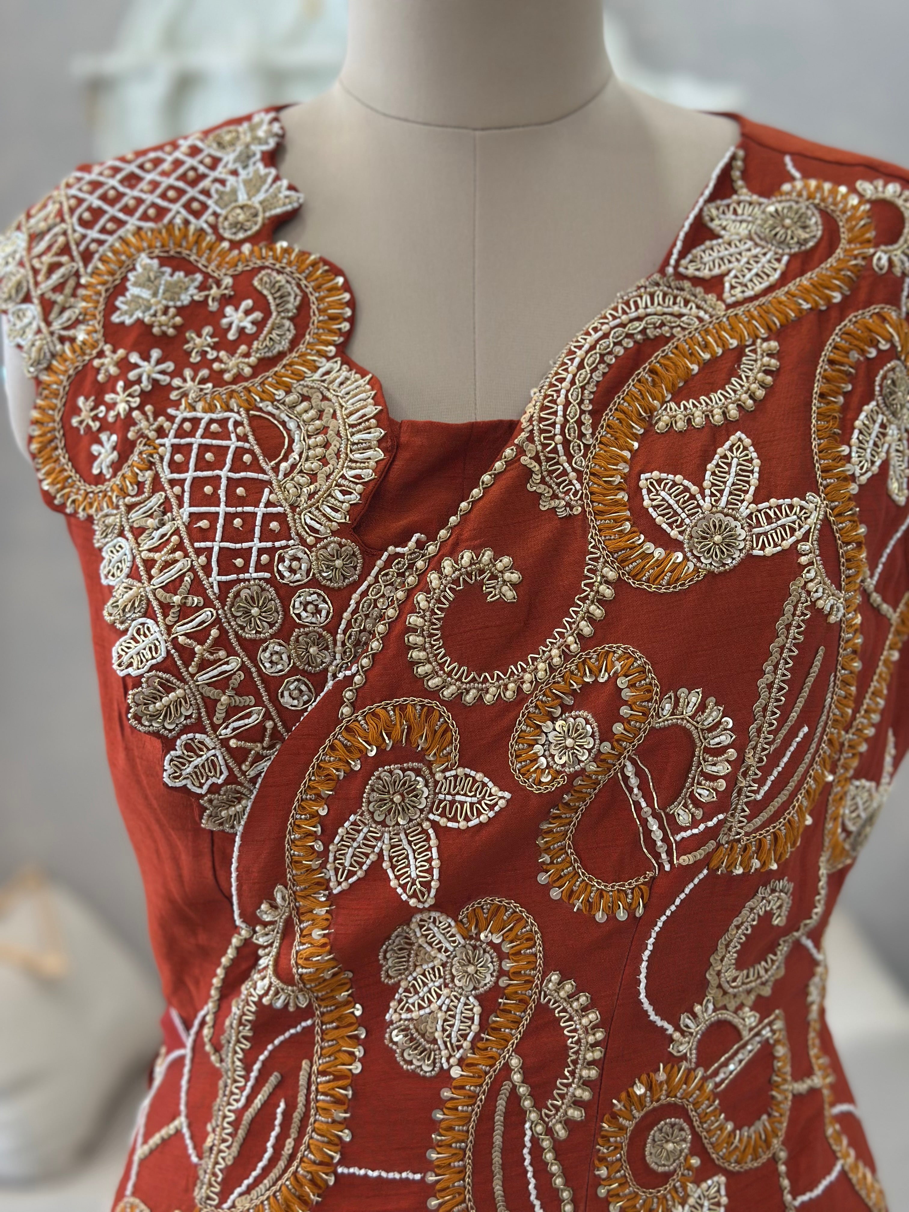 Rust Royal Handwork Drape Set