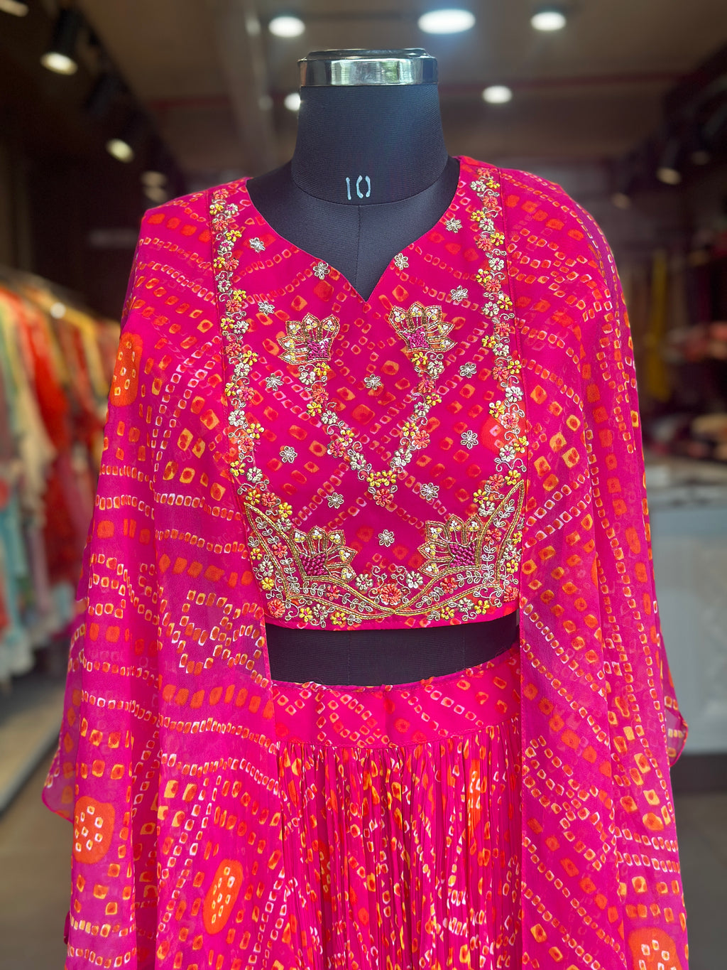 INDO-FUSION BHANDEJ LEHNGA SET