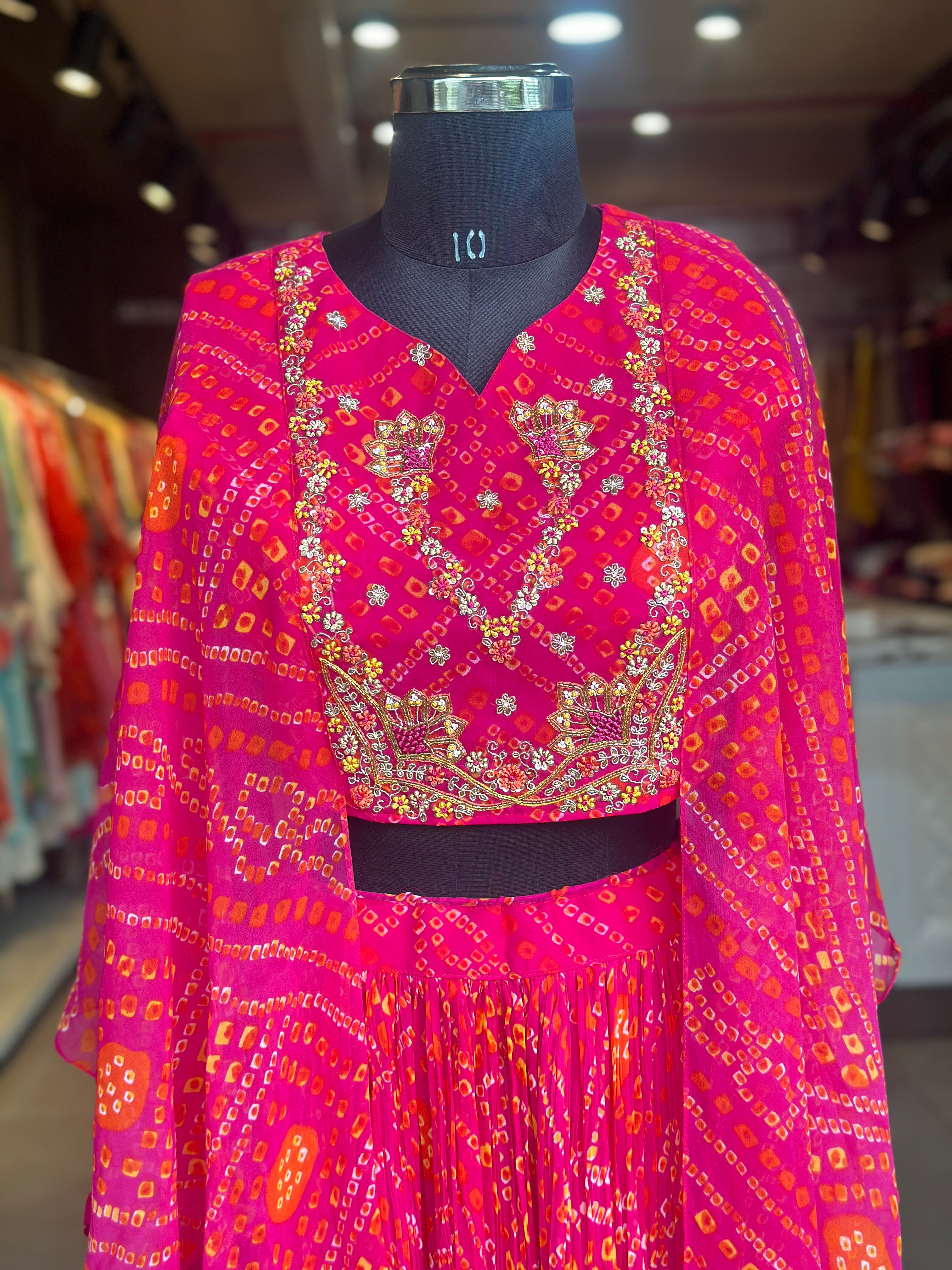 INDO-FUSION BHANDEJ LEHNGA SET