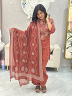 Traditional Bandhej Print Farshi Kurta Set