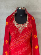 ZARDOSI HANDWORK BHANDEJ SUIT SET