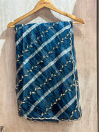 PURE SOFT ZARI TISSUE LAHRIYA HANDWORK SAREE