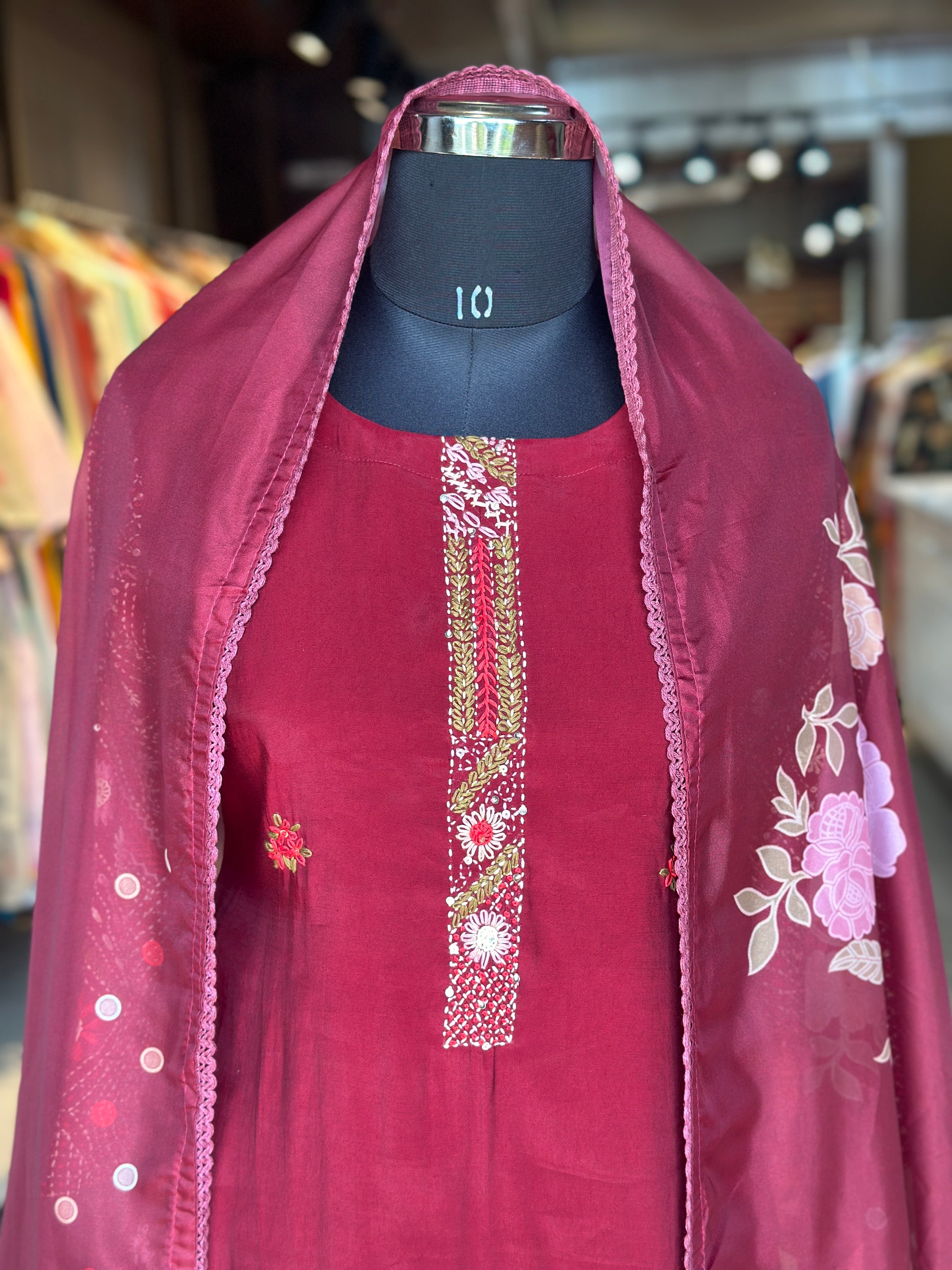 HAND EMBROIDERED STRAIGHT SUIT SET