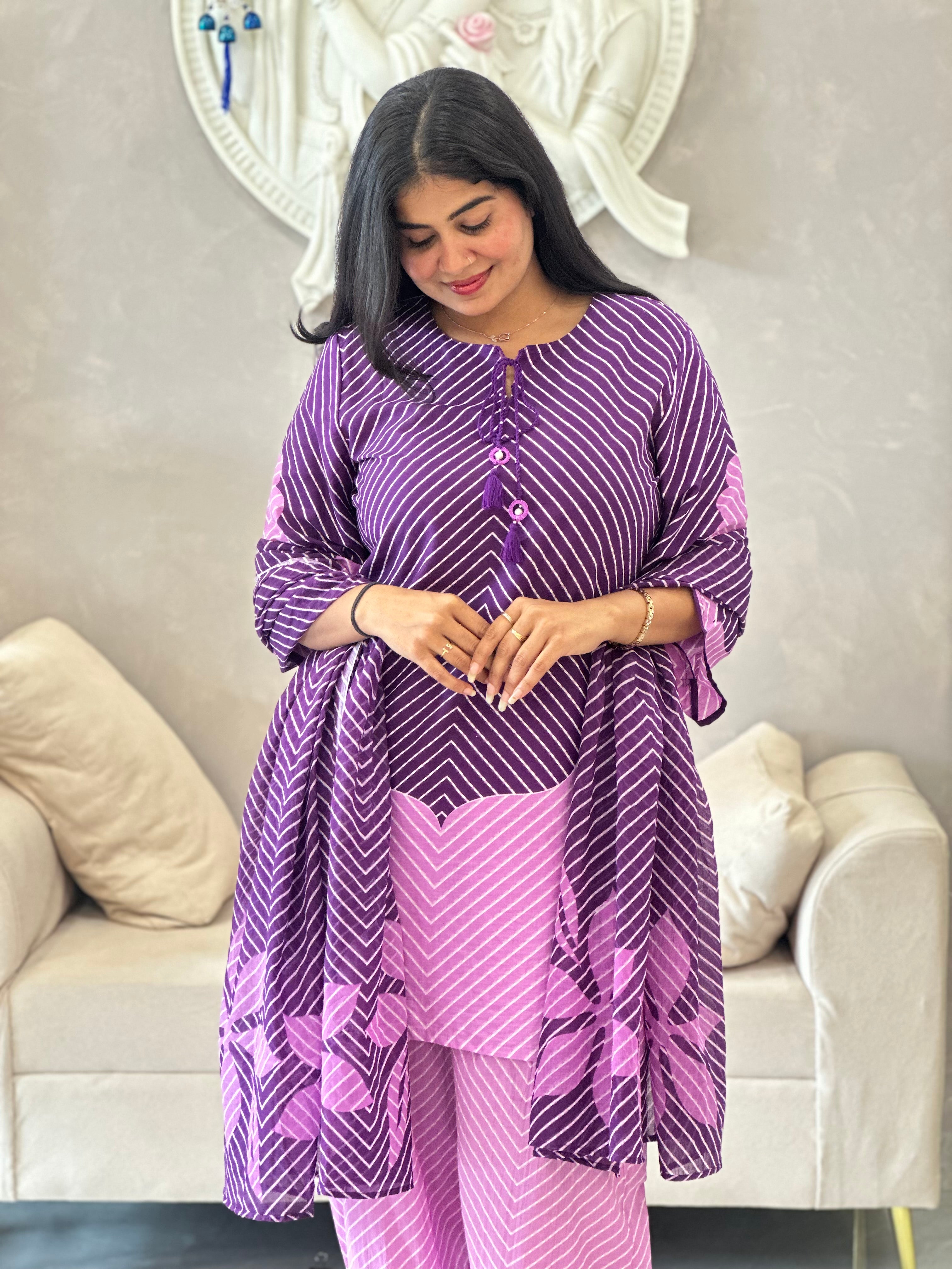 Sawan Special Leheriya Farsi Suit Set