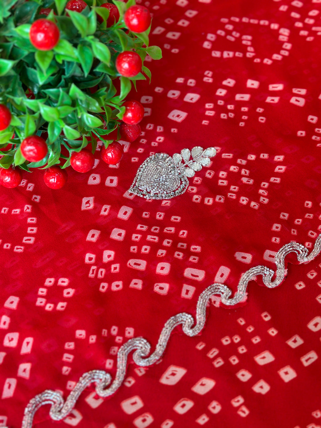 PREMIUM HANDWORK SAREE WITH CUTHDHANA WORK