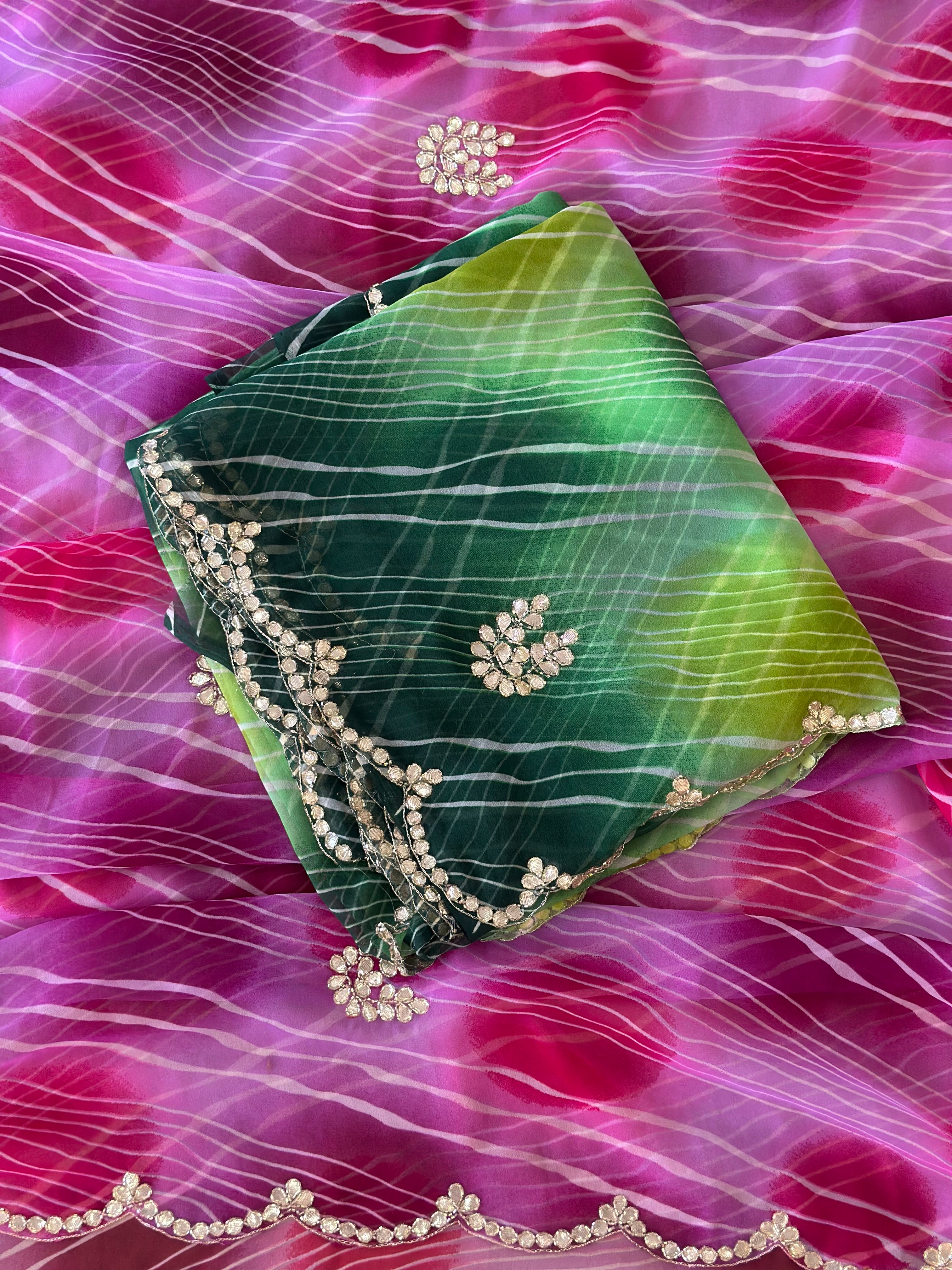 Premium Leheriya Gotapatti Handwork Saree