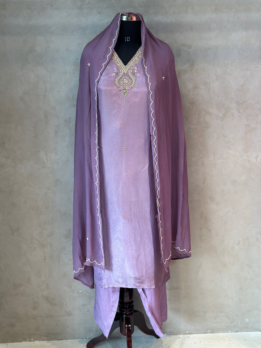 PURE ZARI TISSUE HANDWORK SUIT SET