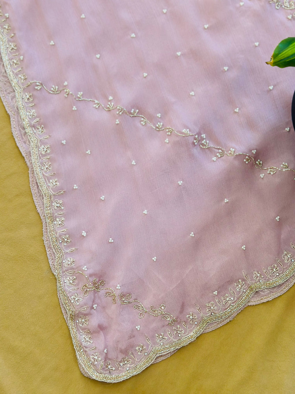 Premium Unstitched Crepe Handwork Suit