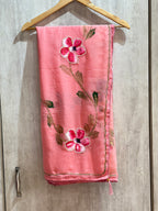 HAND BRUSH PAINT HANDWORK SAREE