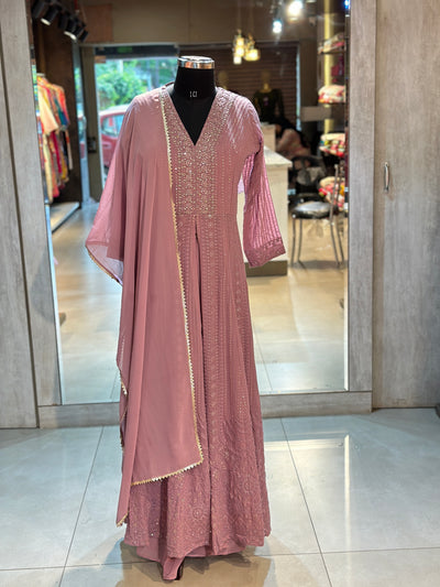 WESTERN FUSION HEAVY WORK ANARKALI SUIT