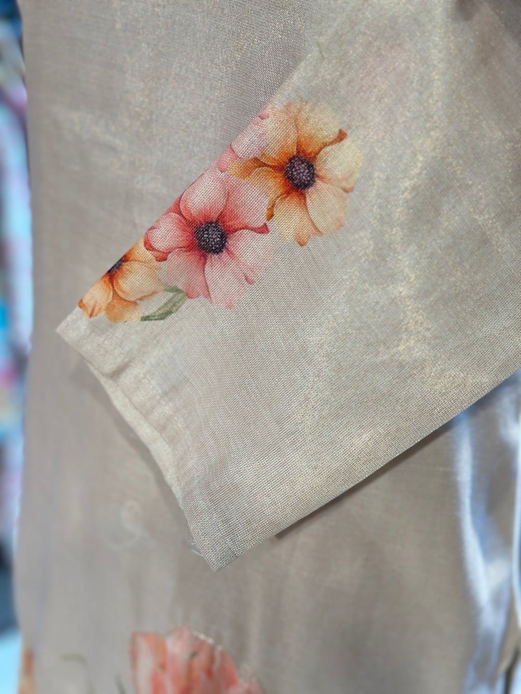 ZARI TISSUE HANDWORK SUIT SET