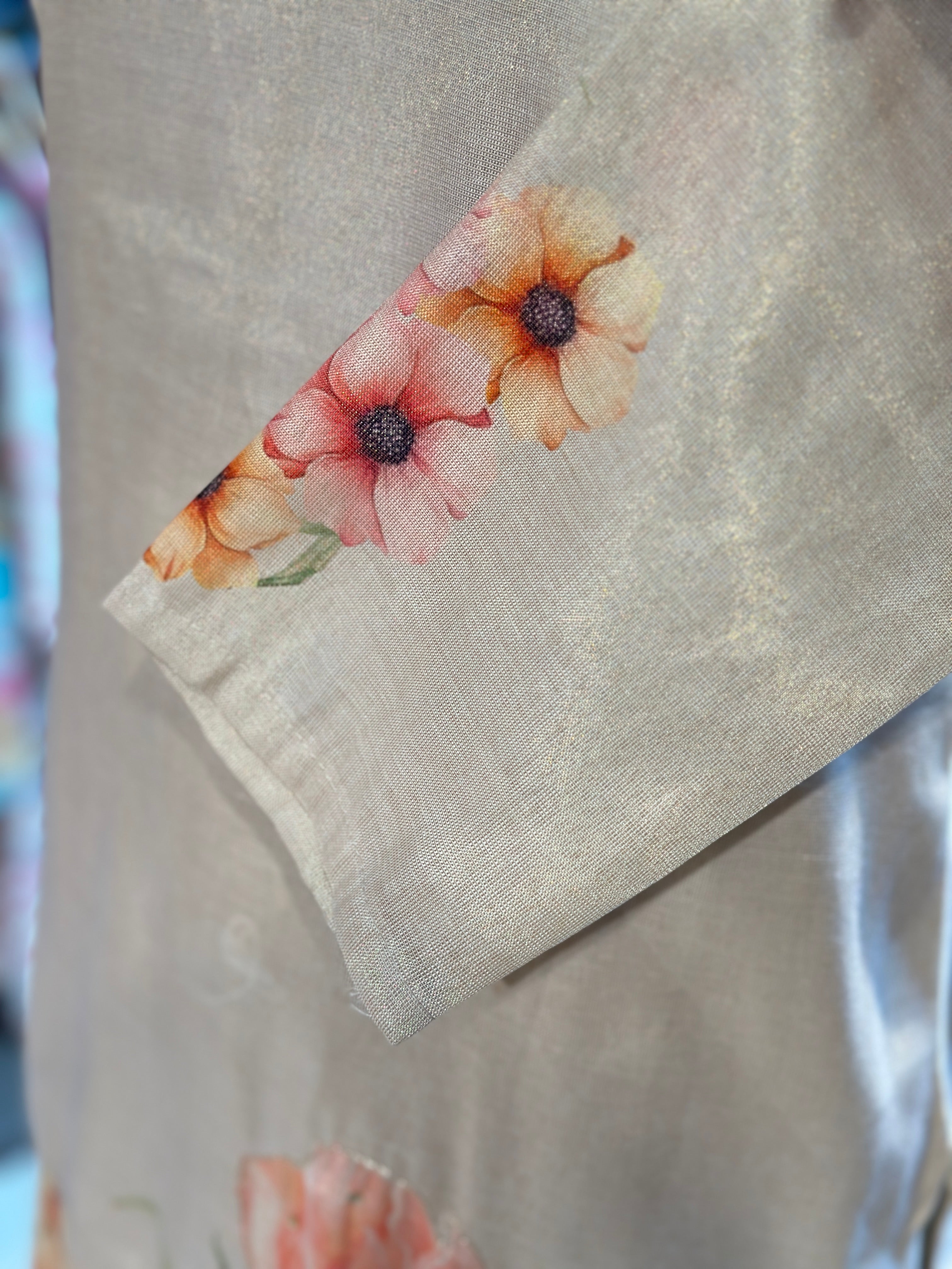 ZARI TISSUE HANDWORK SUIT SET