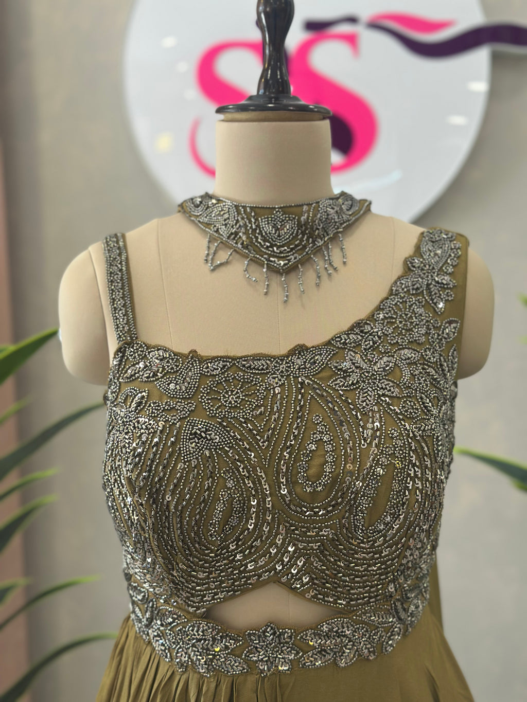 Designer Gown with Beautiful Handwork