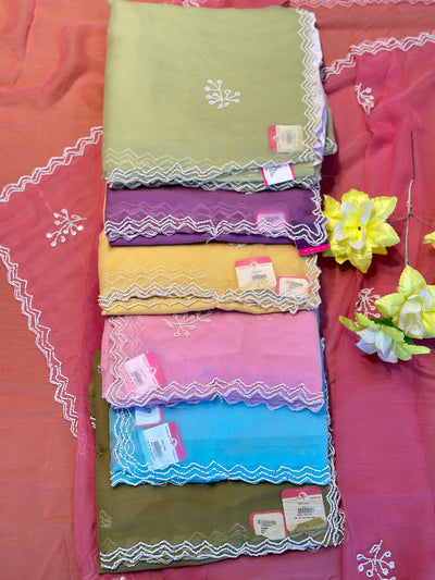✨🌸Gleam Soft Chiffon Saree🌸✨