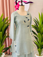 Elegant Floral Handwork Kurta Palazzo Co-ord Set