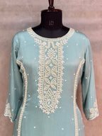 BEAUTIFUL PEARLS HANDWORK PLAZO SET