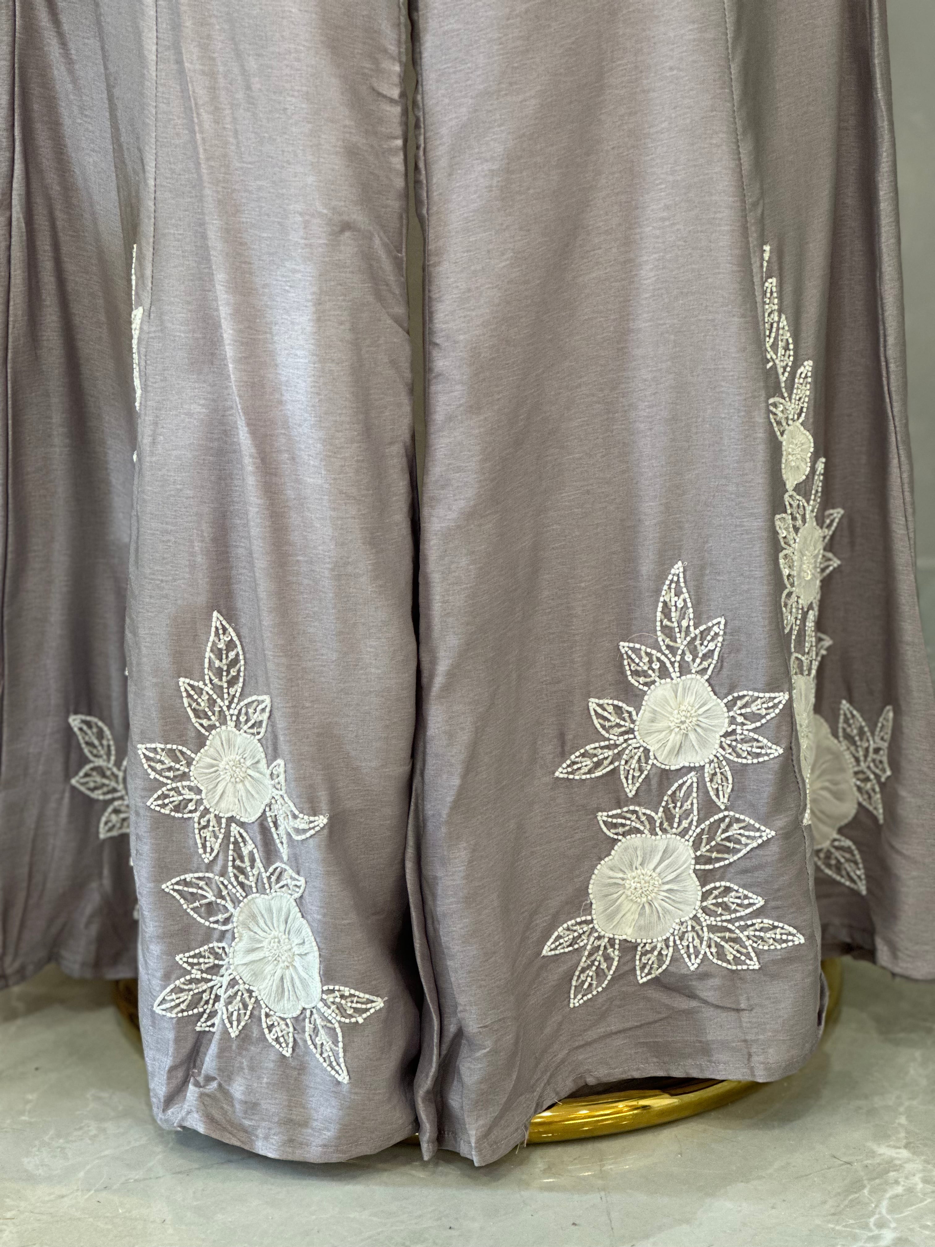 Elegant Draped Style Co-ord Set With Handwork Blouse