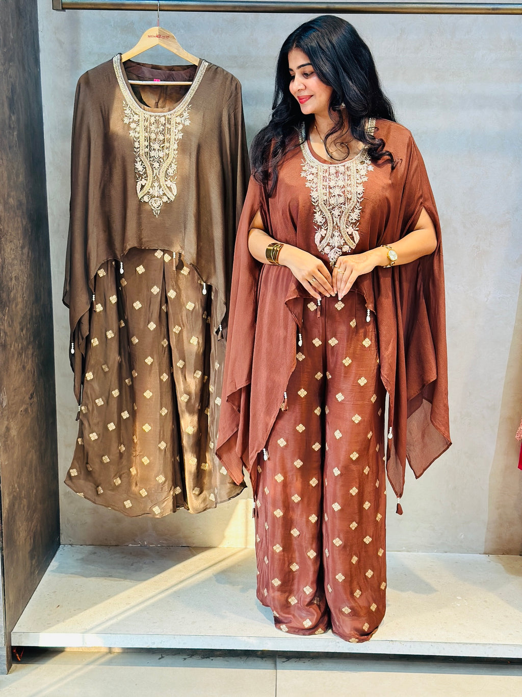 PURE CHINON HANDWORK KAFTAN SET