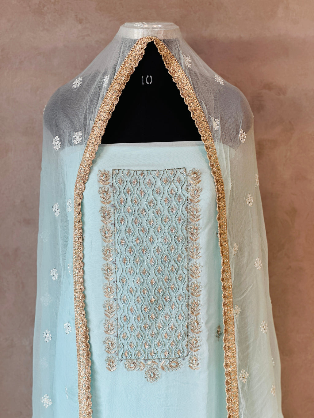 PURE ORGANZA HANDWORK SUIT SET