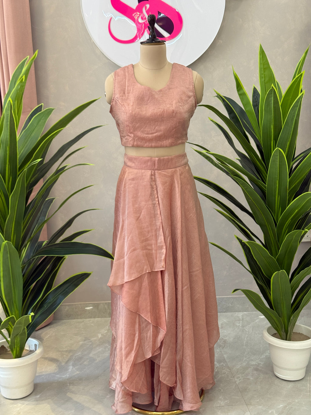 Designer Drape Style Skirt Set