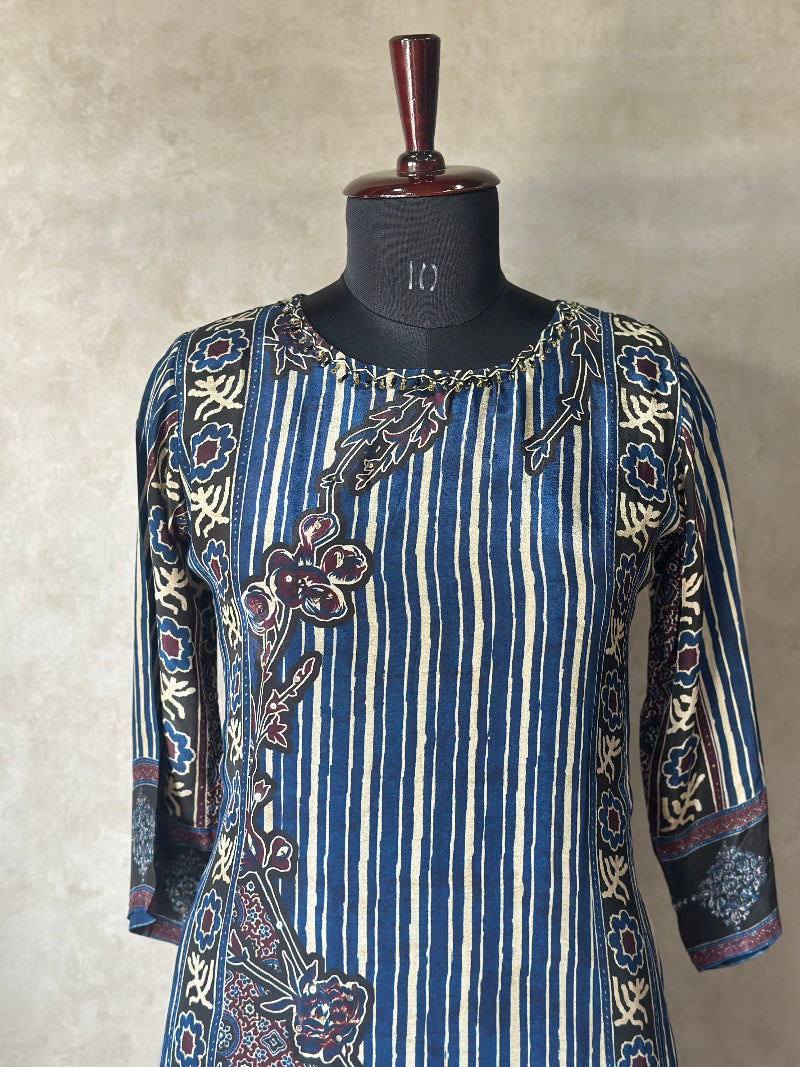 Pure Crepe Kurta Set With Dupatta