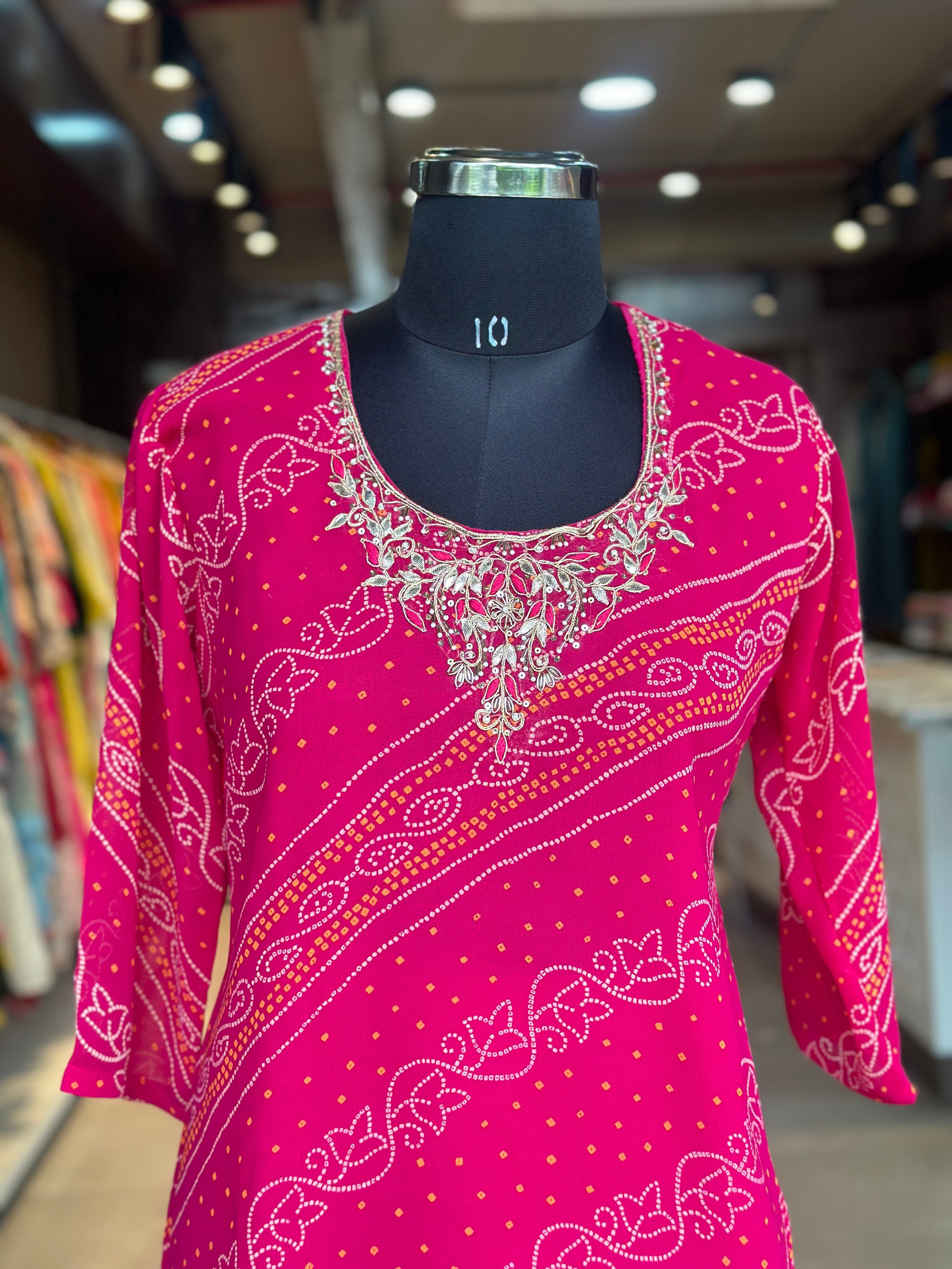 ZARDOSI HANDWORK BHANDEJ SUIT SET