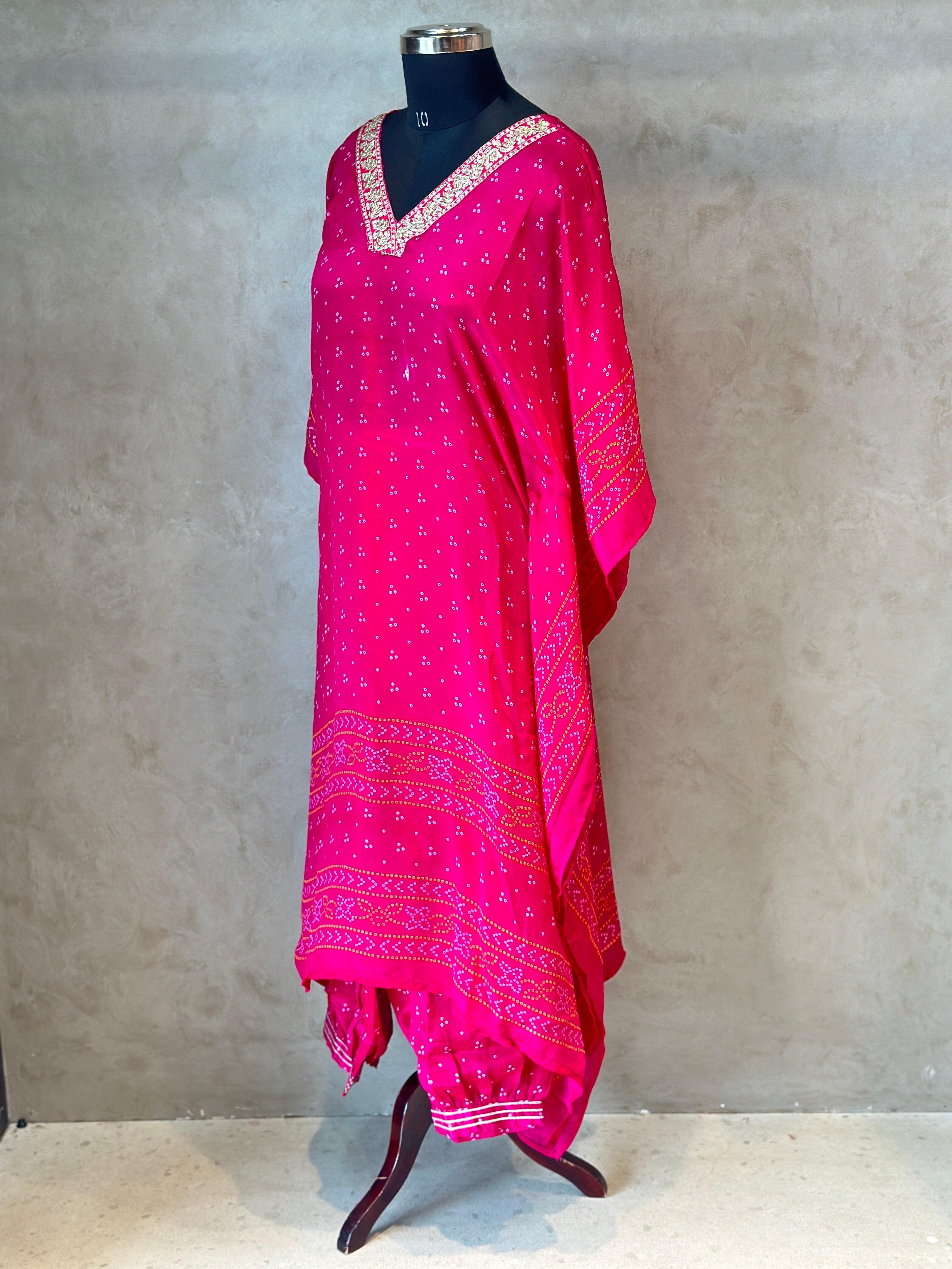 PURE CHINON KAFTAN WITH AFGANI PANT