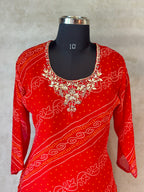 ZARDOSI HANDWORK BHANDEJ SUIT SET