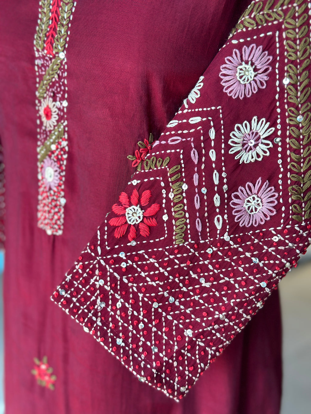 HAND EMBROIDERED STRAIGHT SUIT SET