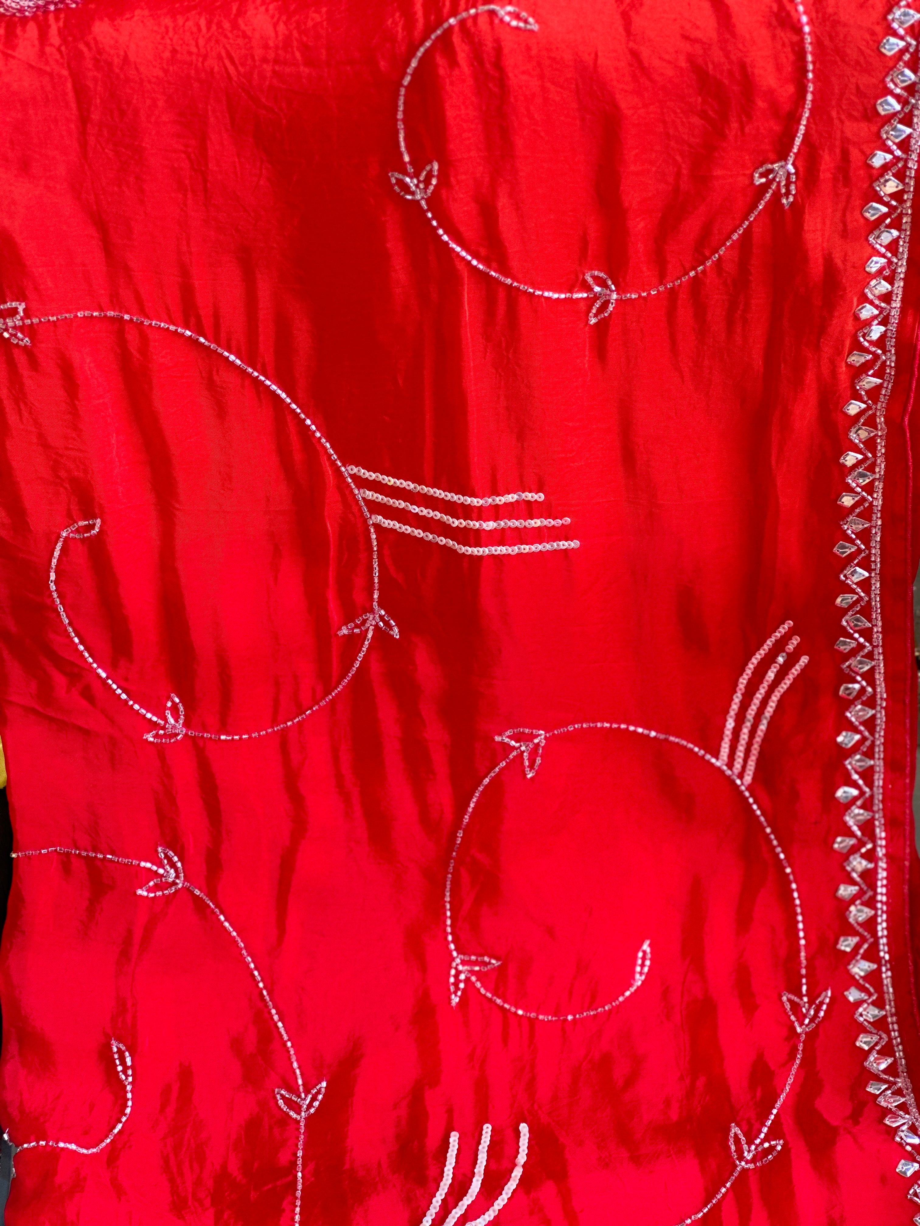PREMIUM OMBRE JAAL HANDWORK SAREE