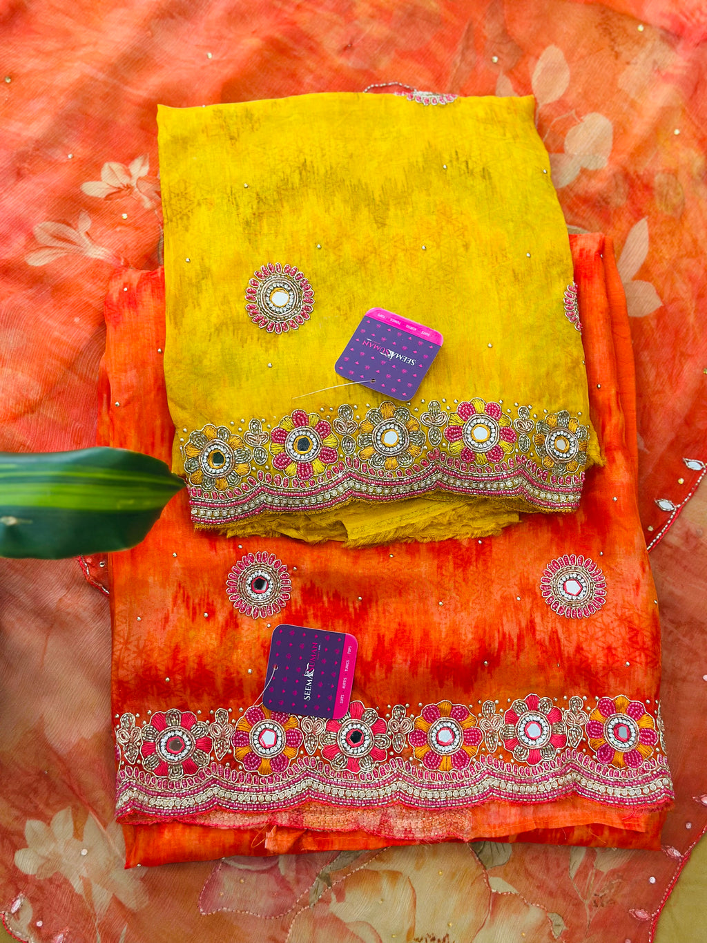 Pure Organza Handwork Suit Set (Unstitched)