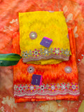 Pure Organza Handwork Suit Set (Unstitched)