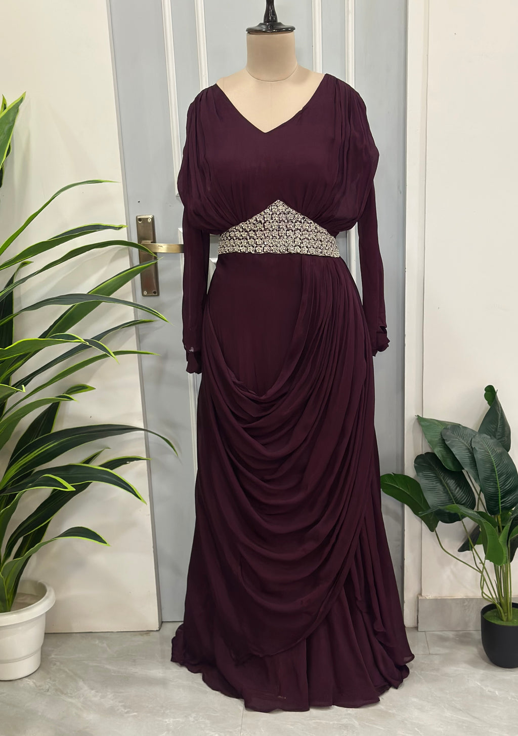 ✨ Moonlit Grace Designer Drape Dress ✨