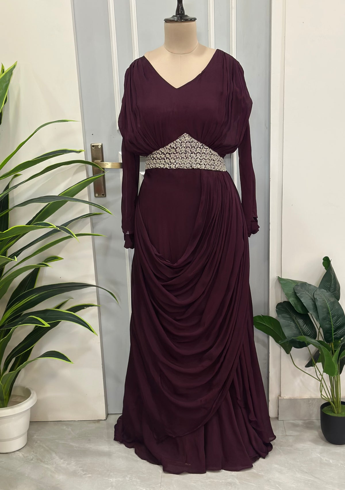 ✨ Moonlit Grace Designer Drape Dress ✨
