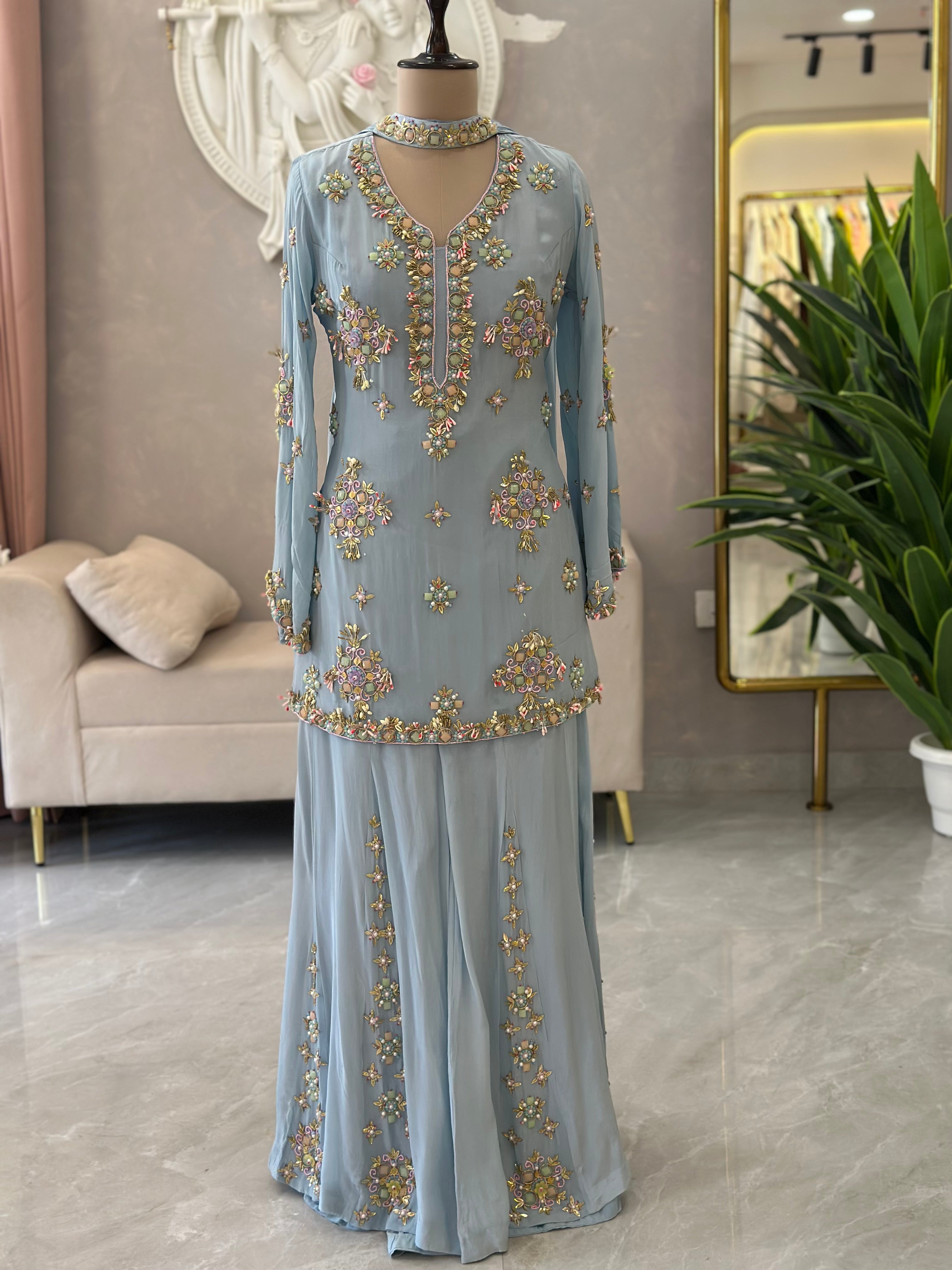 Luxe Handwork Kurta Sharara Set
