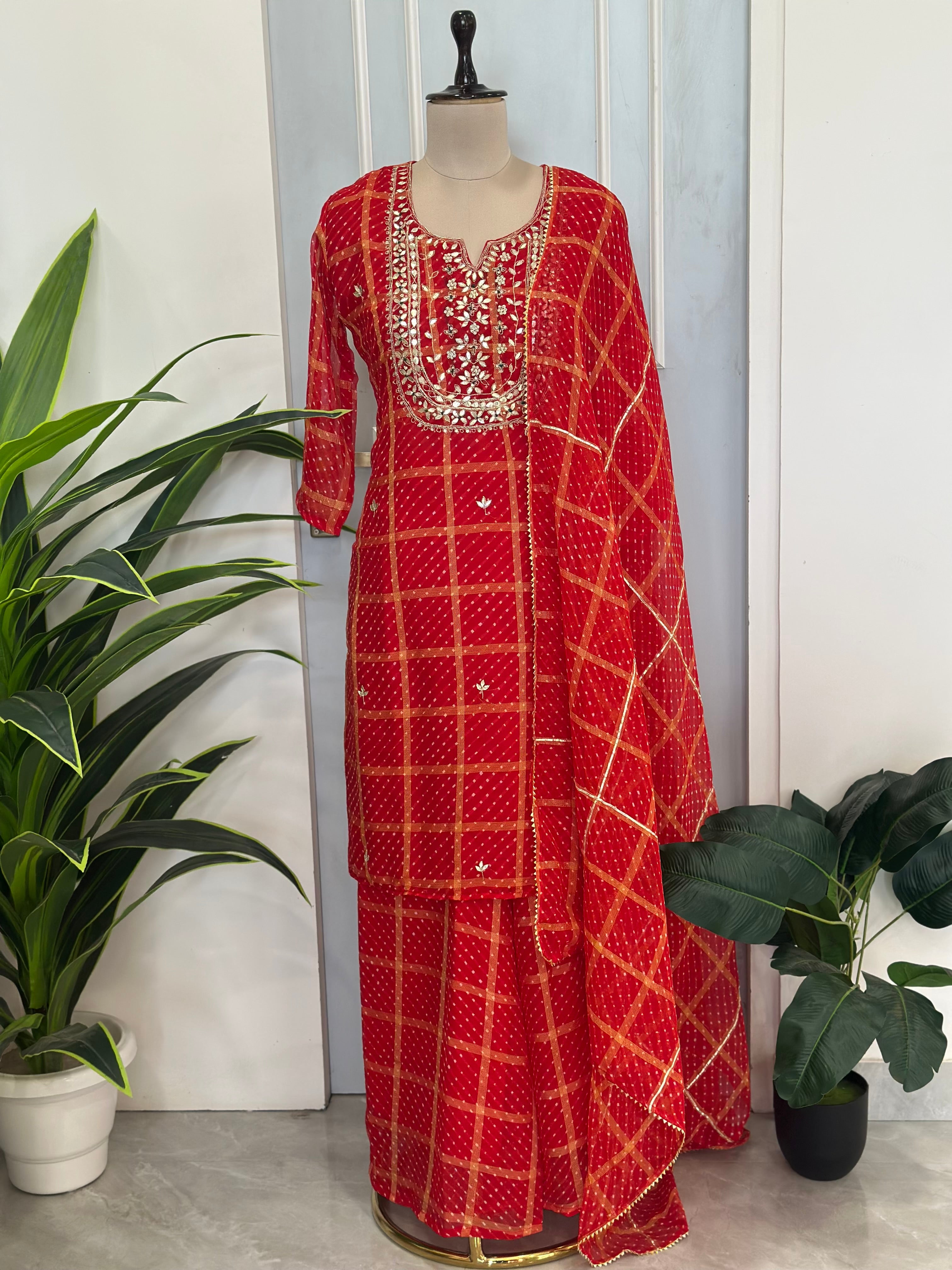 🌿 Surkh Saaj Gota Patti Festive Set 🌿