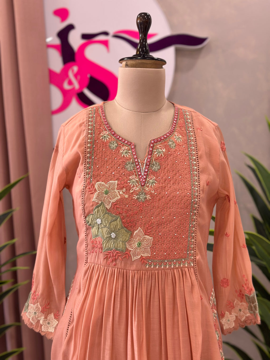 Embroidered Anarkali Suit Set