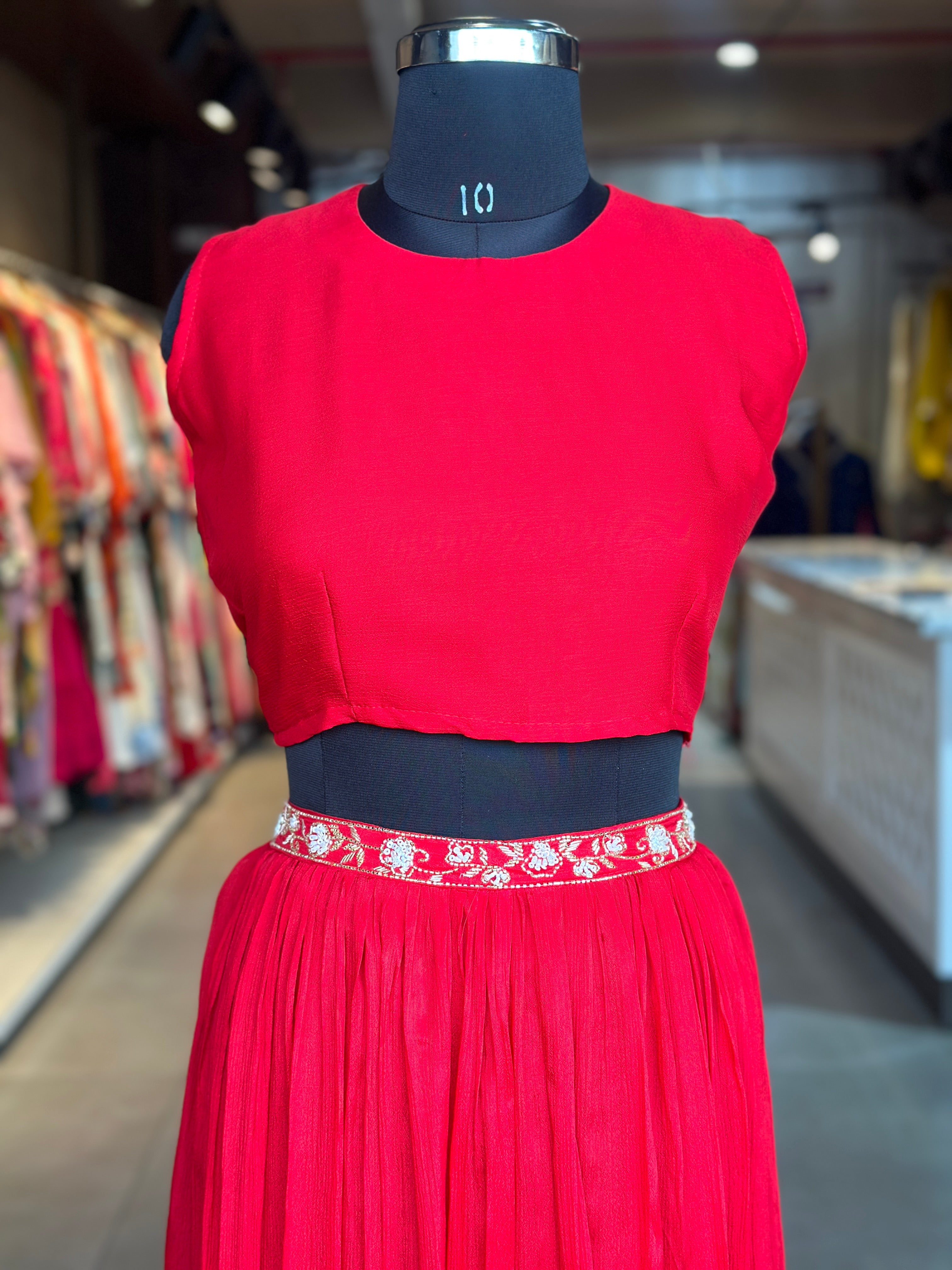 BHANDEJ SKIRT IN KAFTAN SET