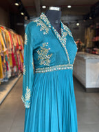 PURE CHINON GOWN IN HANDWORK