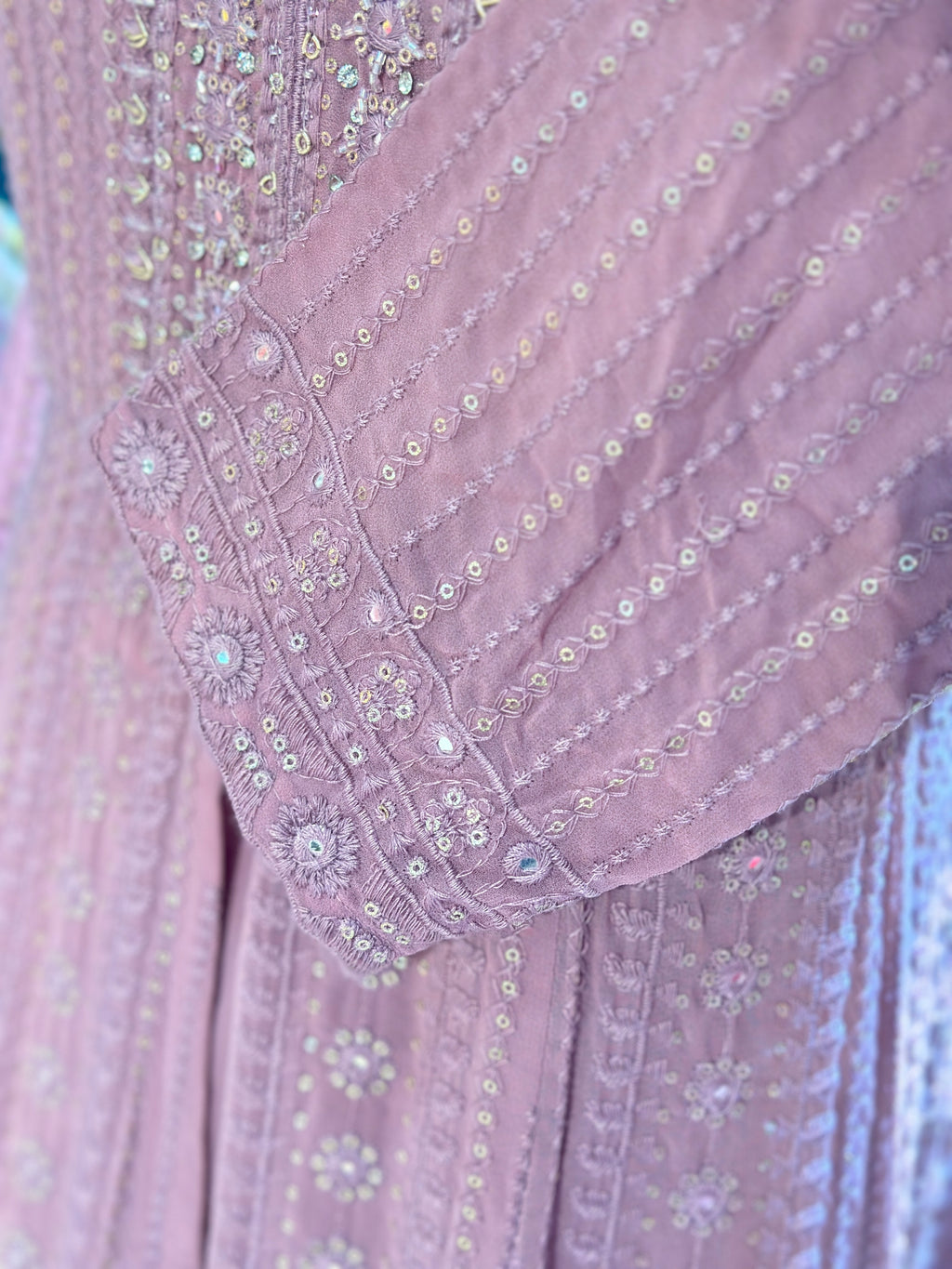 WESTERN FUSION HEAVY WORK ANARKALI SUIT