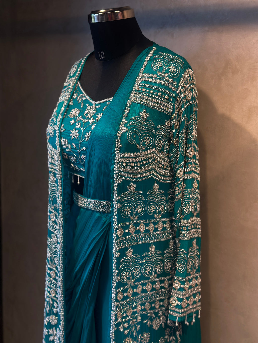 PRE-DRAPPED SAREE SHURG SET