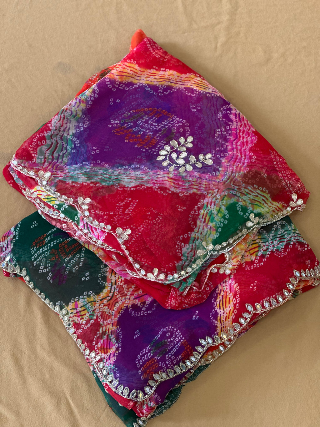 Rajwadi Bandhej Saree (Pachrangi)