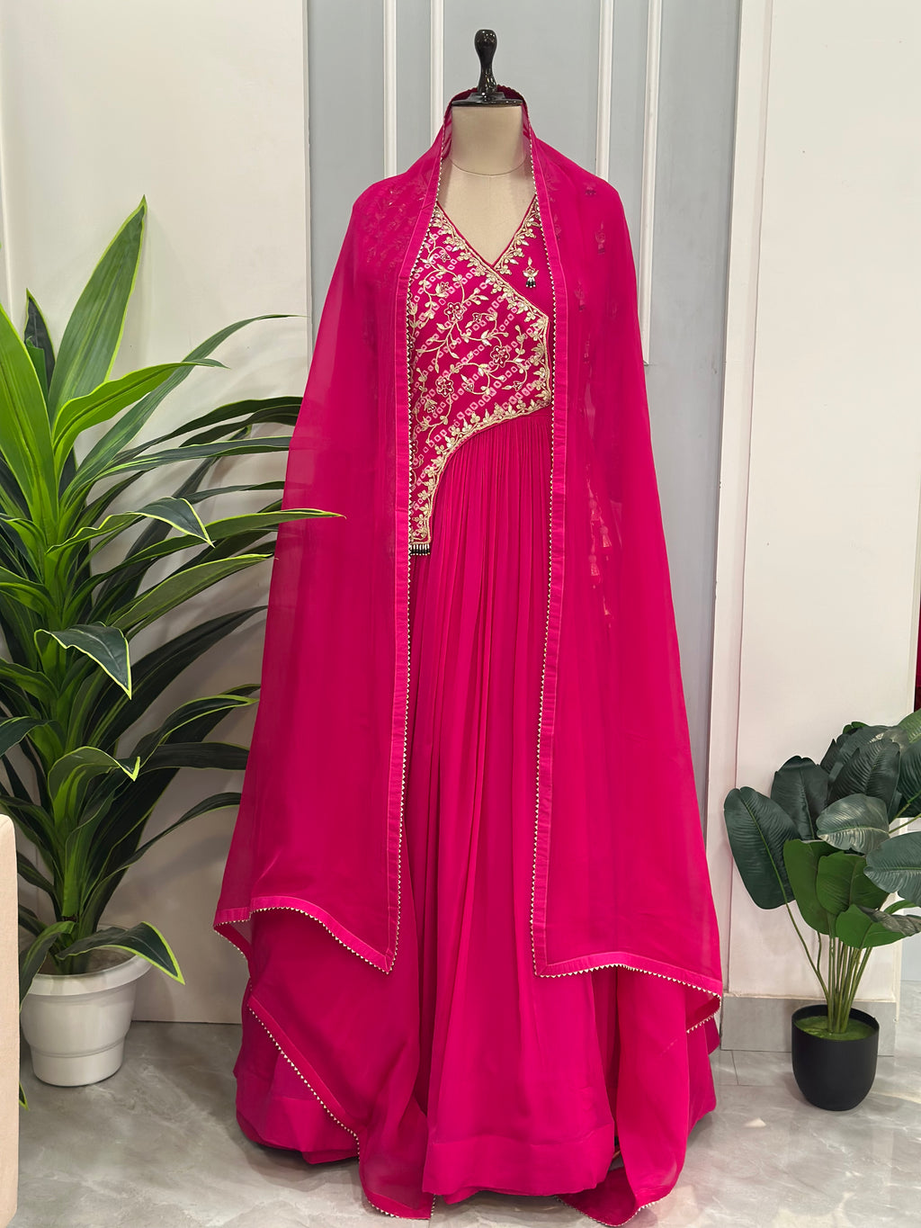 ✨ Graceful Handwork Anarkali Gown & Dupatta Ensemble ✨