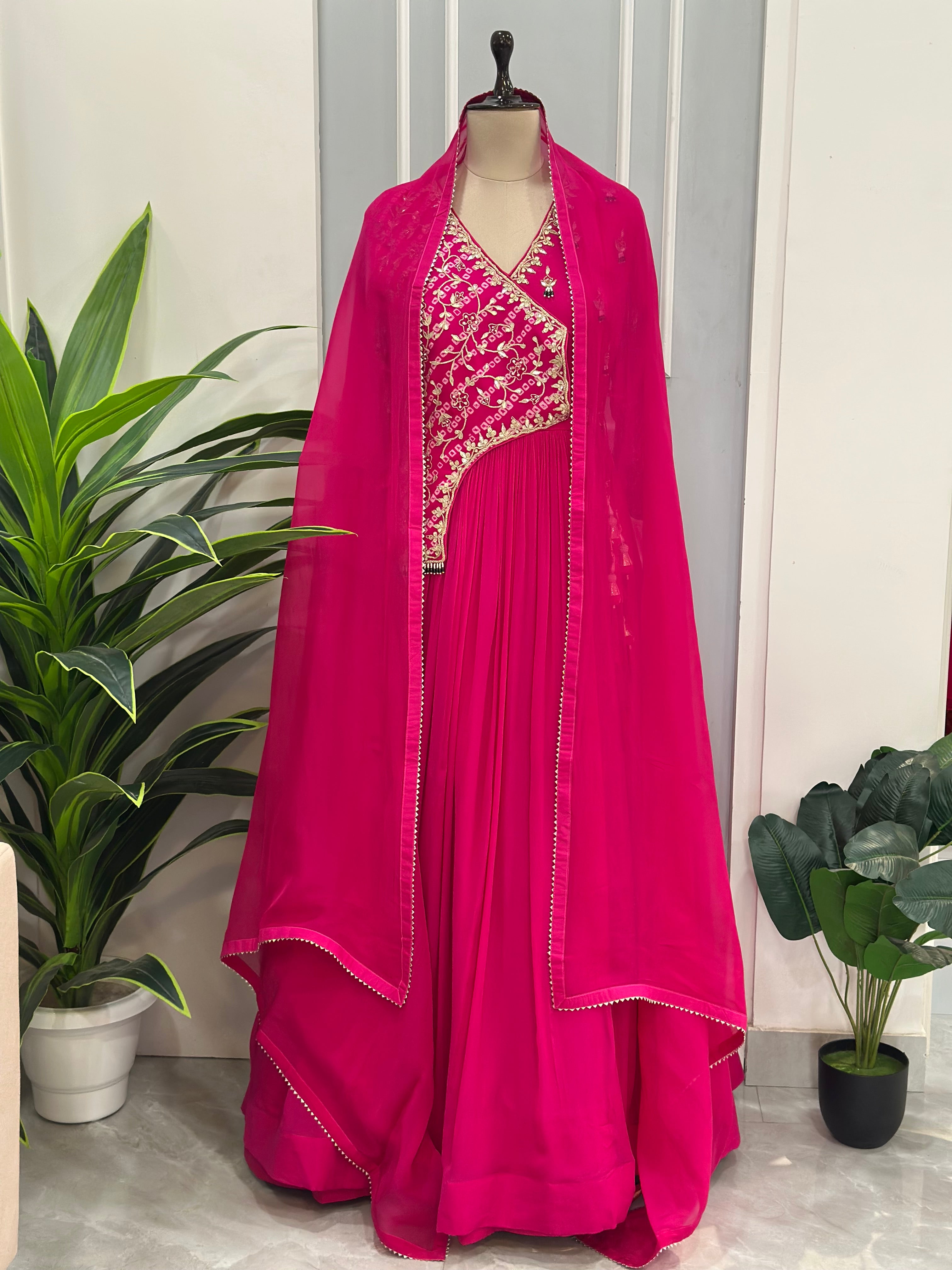 ✨ Graceful Handwork Anarkali Gown & Dupatta Ensemble ✨