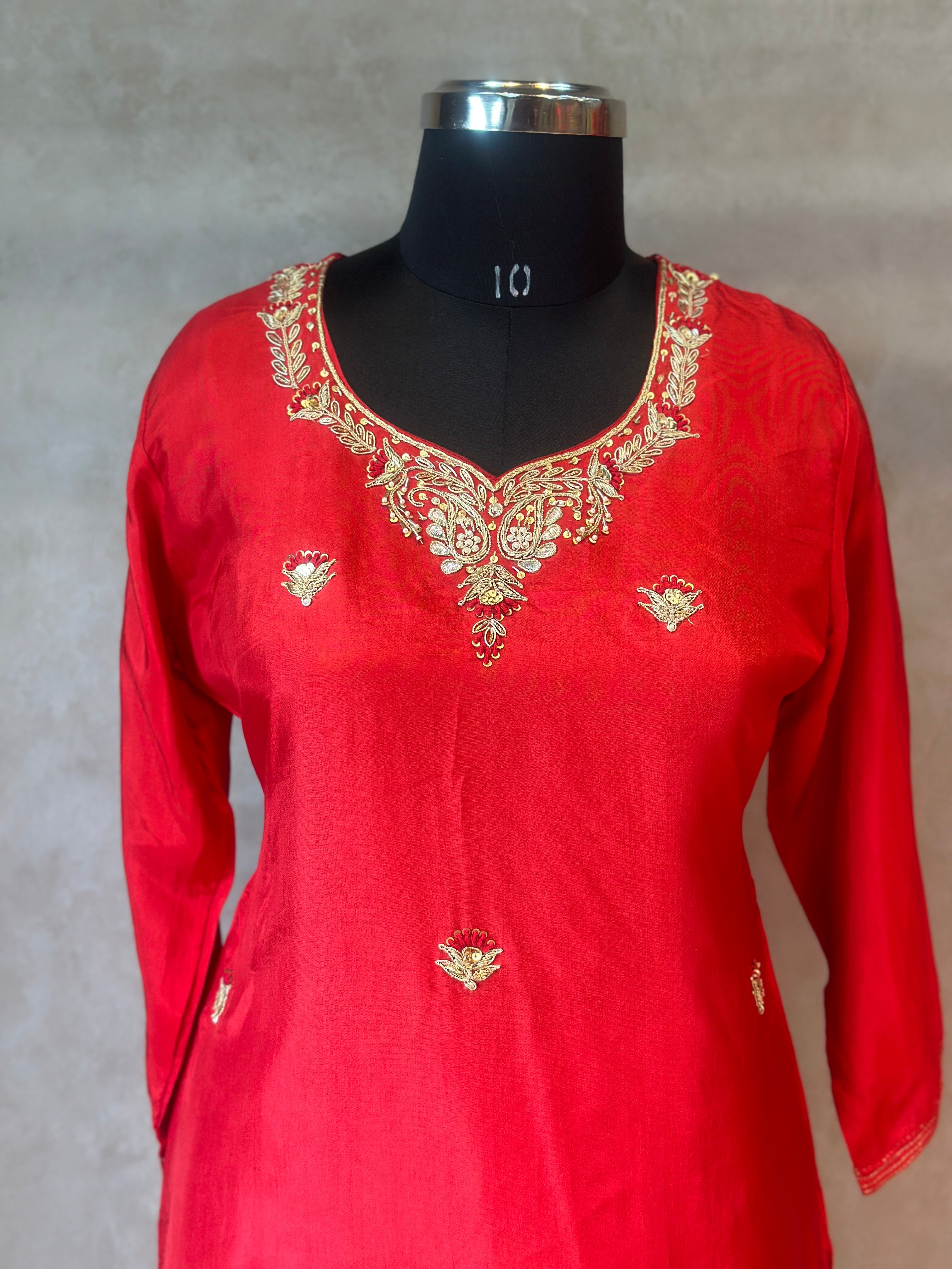 BEAUTIFUL ZARDOSI HANDWORK SKIRT SET