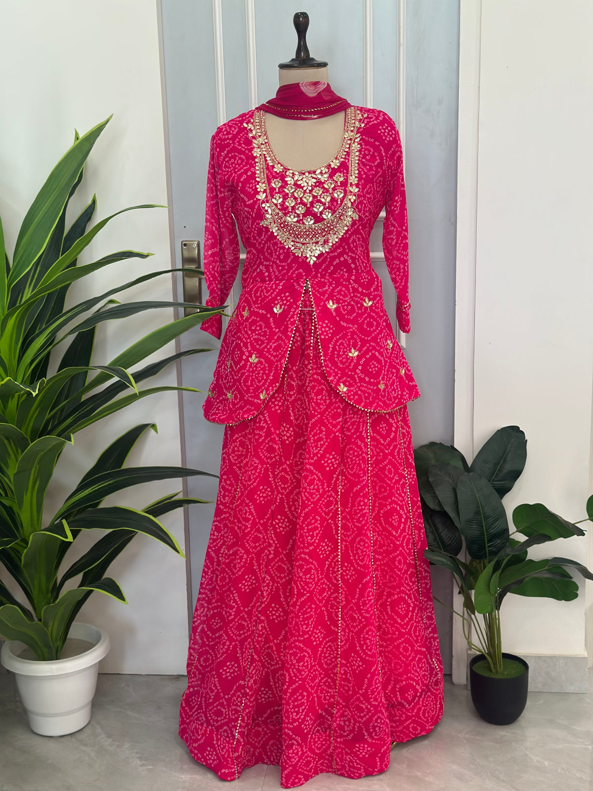 Bhandhej Handwork Peplum Skirt Set