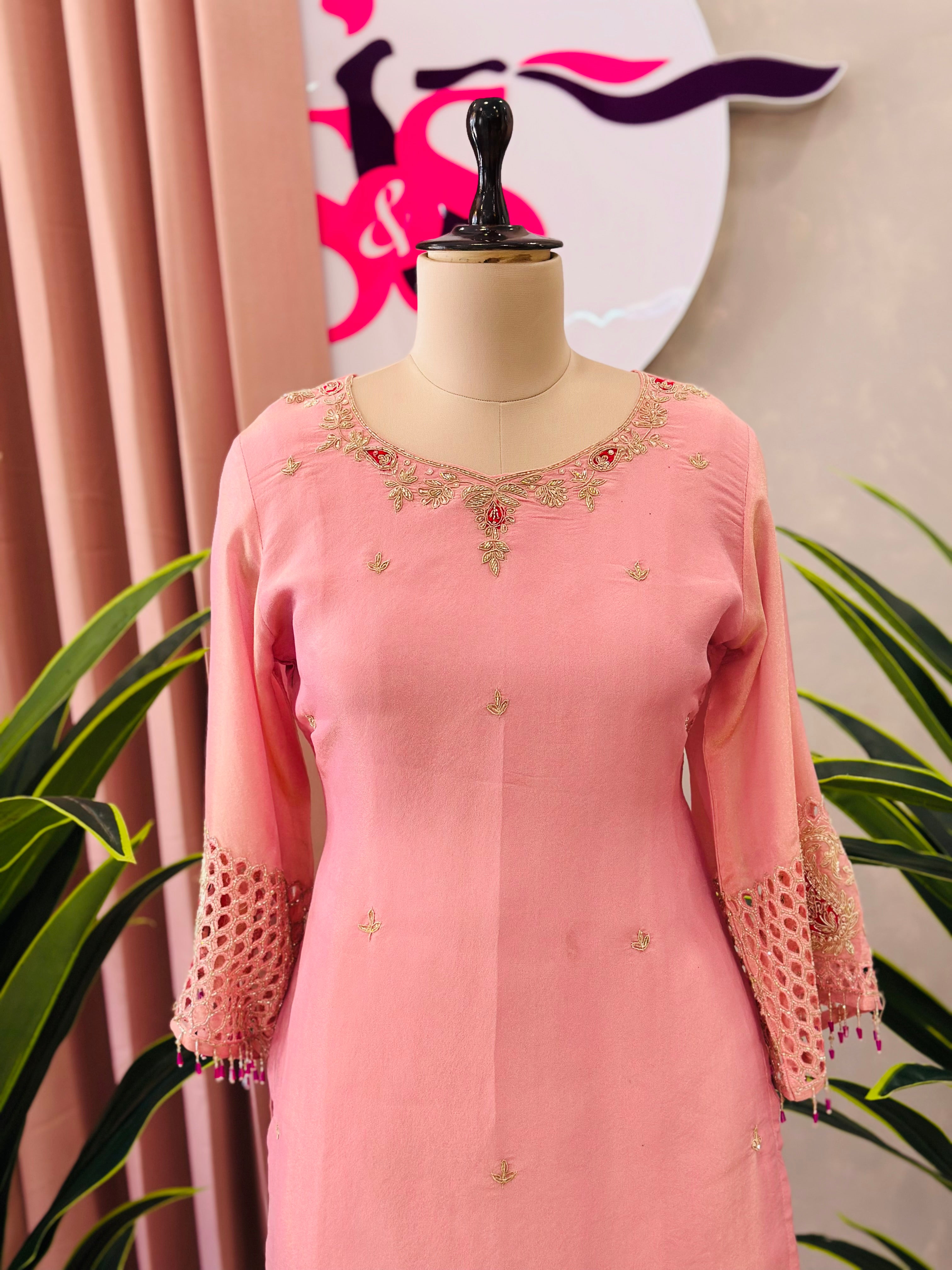 Graceful Plazo Set with Intricate Handwork & Banarasi Dupatta