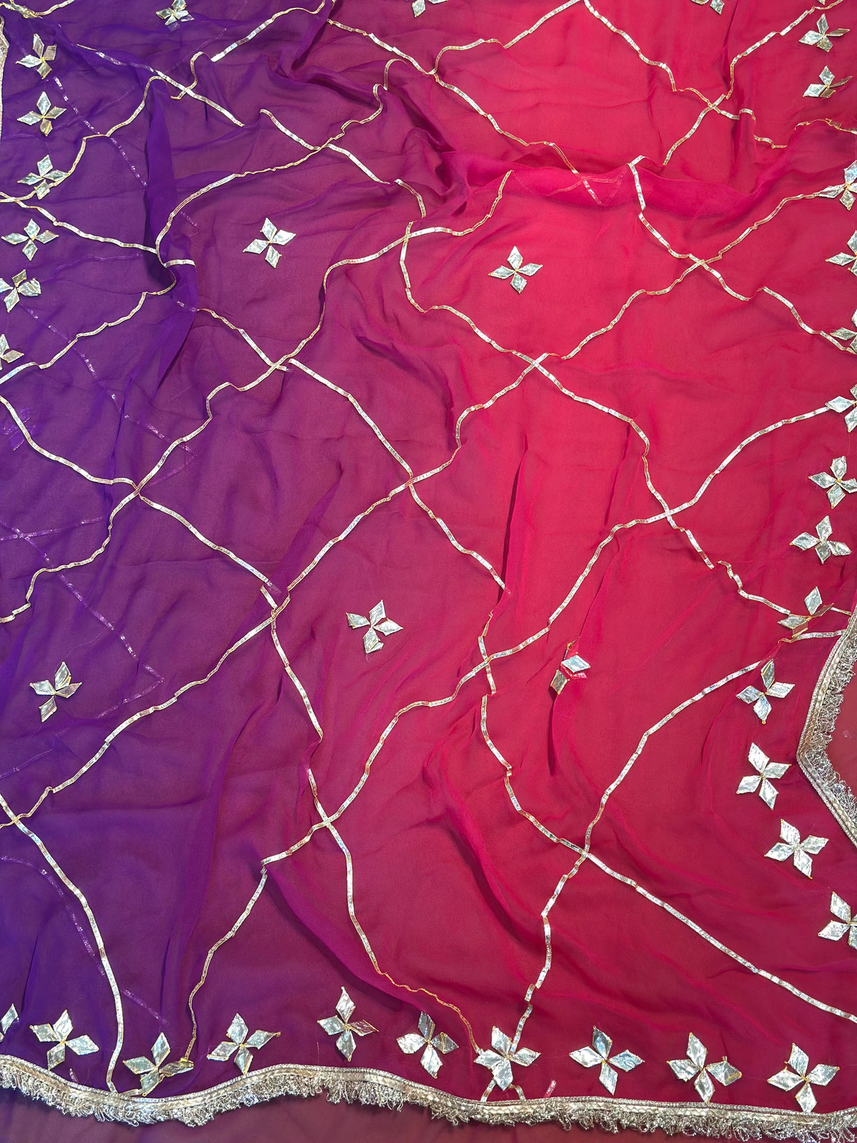 Kachha Gotapatti Handwork Saree