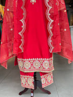 STRAIGHT SUIT SET IN ZARI WORK