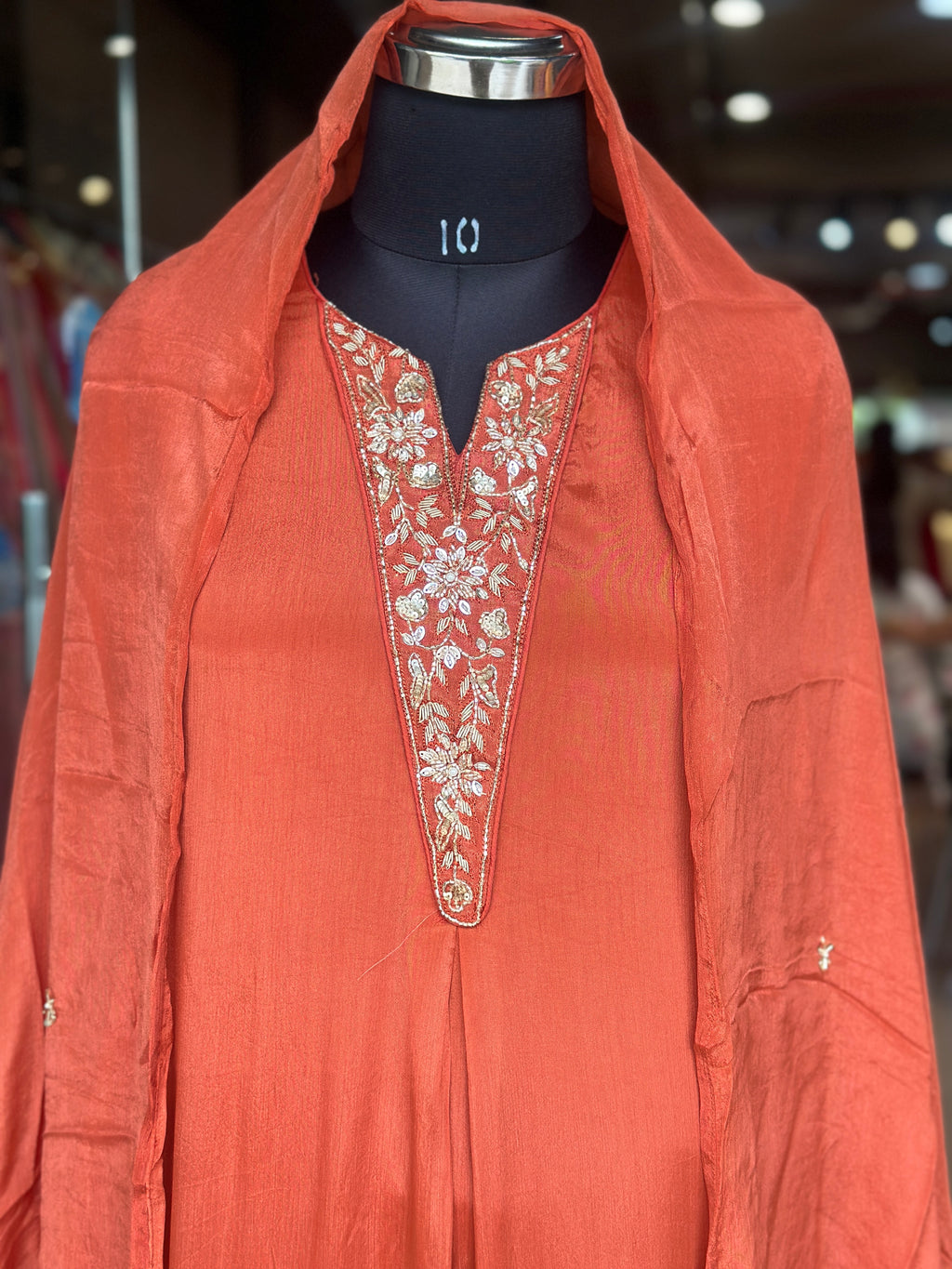 PURE CHINON HANDWORK SUIT